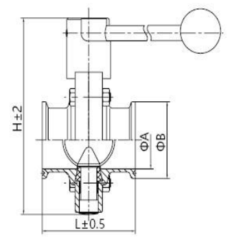 Sanitární ruční škrticí ventil pro rychlou instalaci