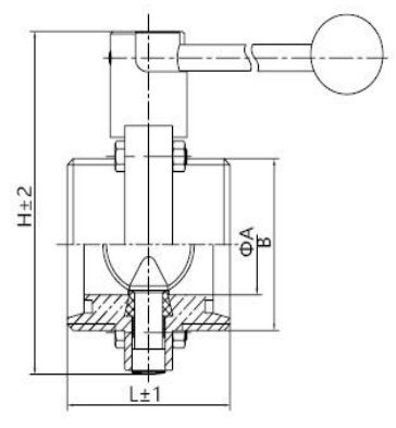 Sanitarni ručni leptir ventil s navojem